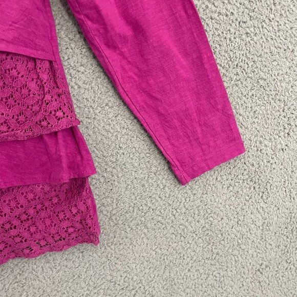 Adrian Dilafield Zig Zag Layered Women‎ L Pink Long Sleeve Top - Picture 2 of 10